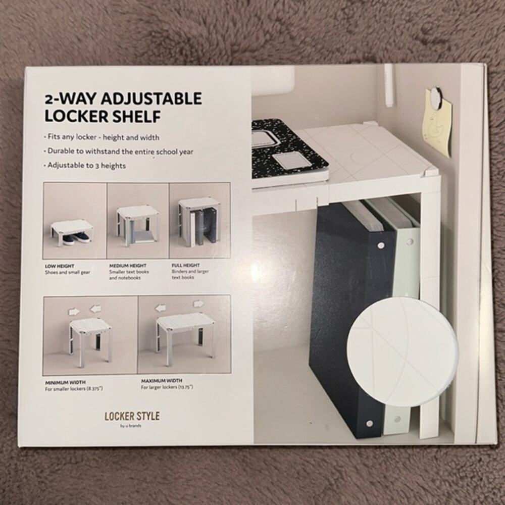 Two-Way Adjustable Locker Shelf Locker Style by u brands